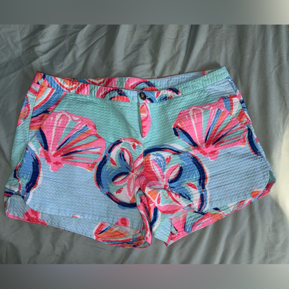 Lilly Pulitzer Pink & Aqua Seashell Print Shorts